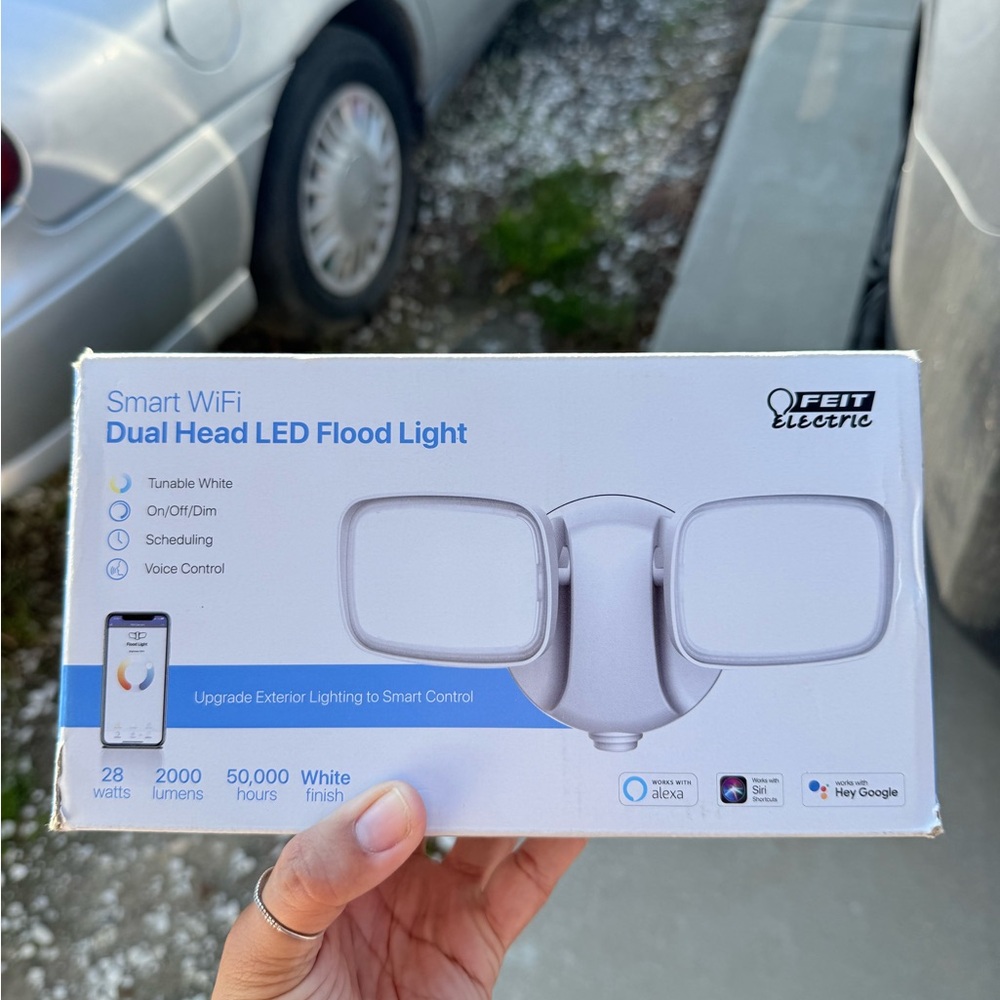 FEIT Smart WiFi Dual Head LED Flood Light - White